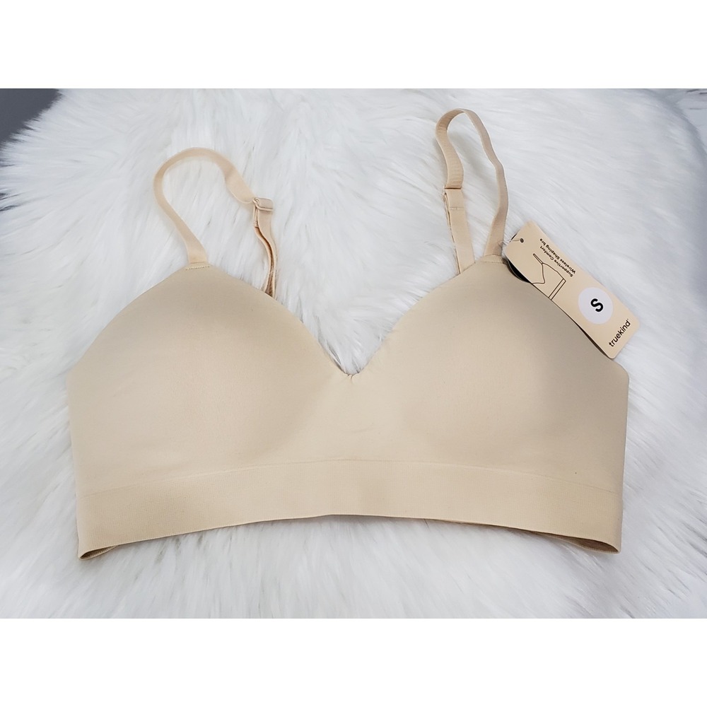 NEW SZ SMALL BEIGE Truekind Supportive Comfort Wireless Shaping Bra